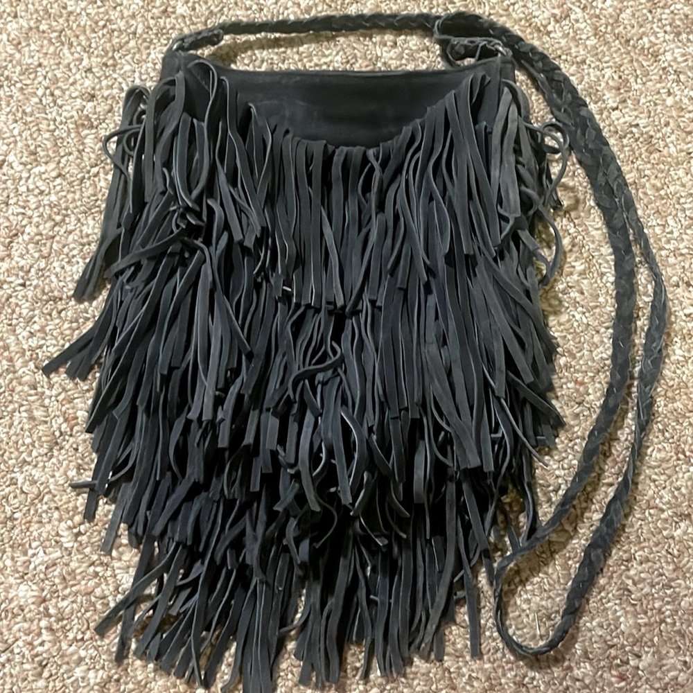Dark blue shag purse